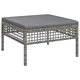 Градински комплект с възглавници, 10 части, сив, полиратан
