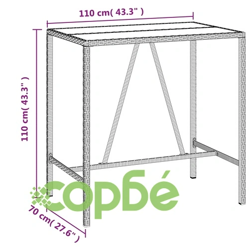 Градински бар комплект с възглавници 5 части черен полиратан ➤ топ цена ➤ sorbe.bg