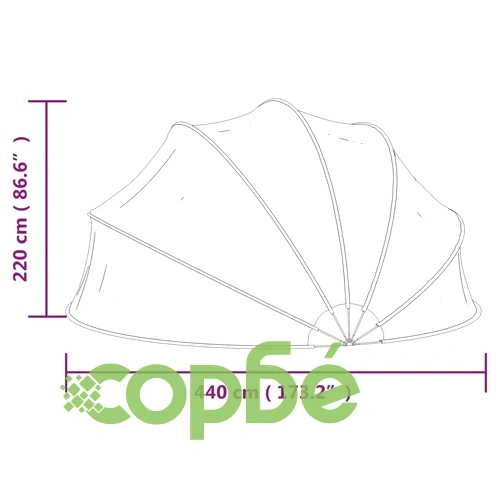 Купол за басейн със скоба, кръгъл, 440x220 см, PVC ➤ топ цена ➤ sorbe.bg