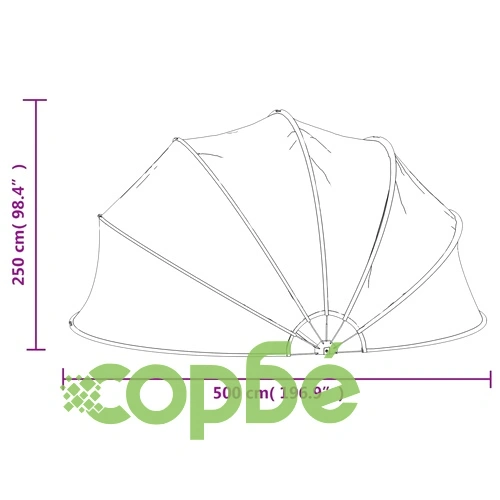 Купол за басейн със скоба, кръгъл, 500x250 см, PVC ➤ топ цена ➤ sorbe.bg