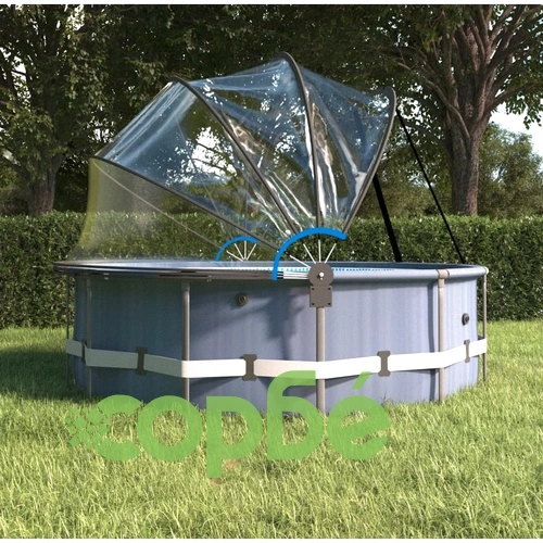 Купол за басейн със скоба, кръгъл, 500x250 см, PVC ➤ топ цена ➤ sorbe.bg