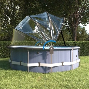 Купол за басейн със скоба, кръгъл, 315x158 см, PVC
