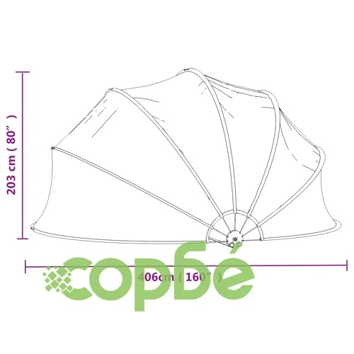 Купол за басейн със скоба, кръгъл, 406x203 см, PVC ➤ топ цена ➤ sorbe.bg