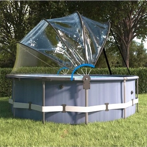 Купол за басейн със скоба, кръгъл, 467x234 см, PVC