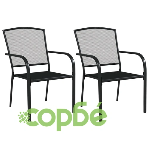 Градински трапезен комплект от 3 части, антрацит, стомана ➤ топ цена ➤ sorbe.bg