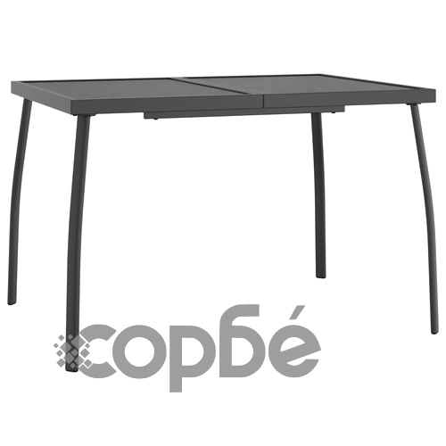 Градински трапезен комплект от 3 части, антрацит, стомана ➤ топ цена ➤ sorbe.bg