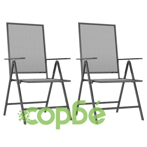 Градински трапезен комплект от 3 части, антрацит, стомана ➤ топ цена ➤ sorbe.bg
