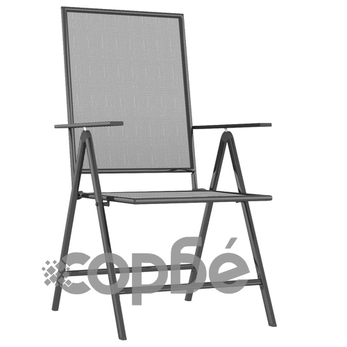 Градински трапезен комплект от 7 части, антрацит, стомана ➤ топ цена ➤ sorbe.bg