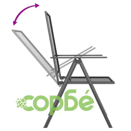 Градински трапезен комплект от 7 части, антрацит, стомана ➤ топ цена ➤ sorbe.bg