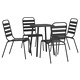 Градински трапезен комплект от 5 части, антрацит, стомана