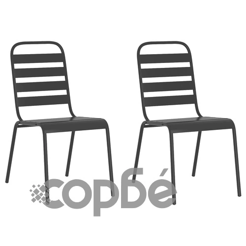 Градински трапезен комплект от 3 части, антрацит, стомана ➤ топ цена ➤ sorbe.bg