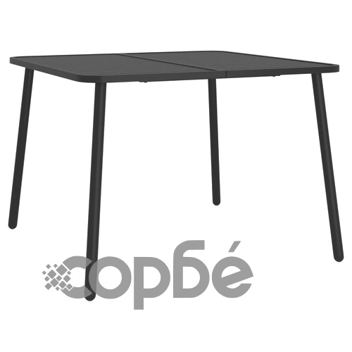 Градински трапезен комплект от 5 части, антрацит, стомана ➤ топ цена ➤ sorbe.bg