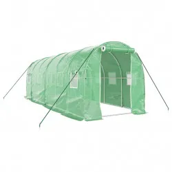 Оранжерия със стоманена рамка зелена 12 м² 6x2x2 м