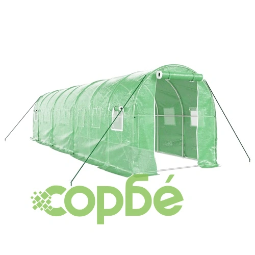 Оранжерия със стоманена рамка зелена 16 м² 8x2x2 м ➤ топ цена ➤ sorbe.bg