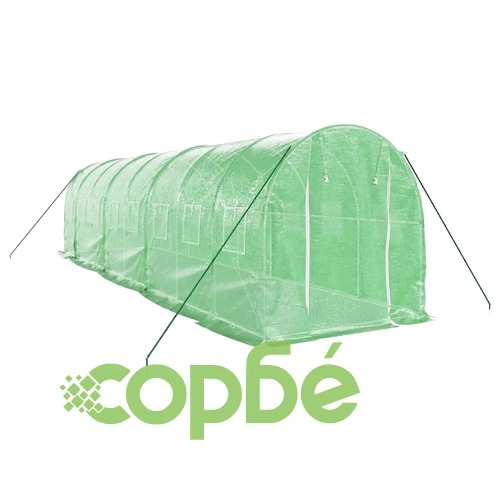Оранжерия със стоманена рамка зелена 16 м² 8x2x2 м ➤ топ цена ➤ sorbe.bg