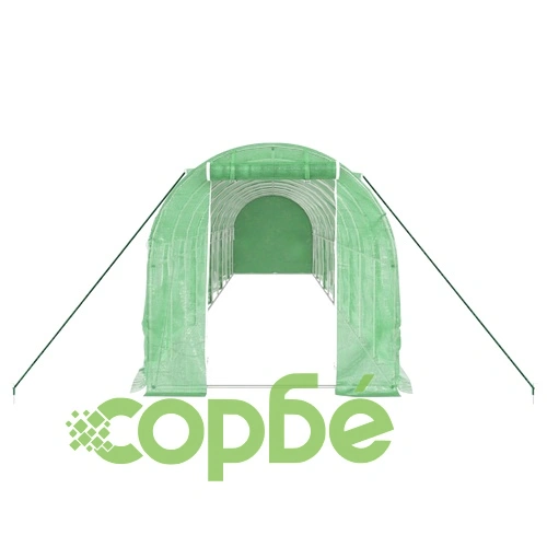 Оранжерия със стоманена рамка зелена 20 м² 10x2x2 м ➤ топ цена ➤ sorbe.bg