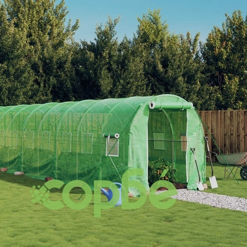 Оранжерия със стоманена рамка зелена 20 м² 10x2x2 м ➤ топ цена ➤ sorbe.bg