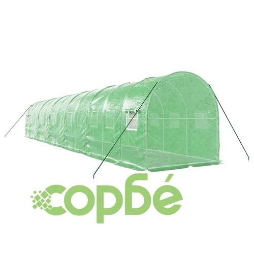 Оранжерия със стоманена рамка зелена 24 м² 12x2x2 м ➤ топ цена ➤ sorbe.bg