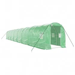 Оранжерия със стоманена рамка зелена 32 м² 16x2x2 м