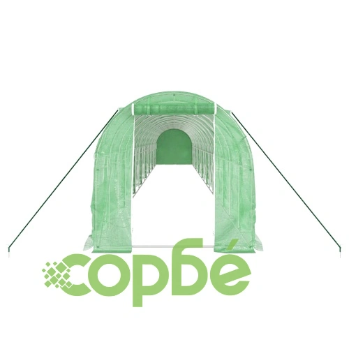 Оранжерия със стоманена рамка зелена 32 м² 16x2x2 м ➤ топ цена ➤ sorbe.bg