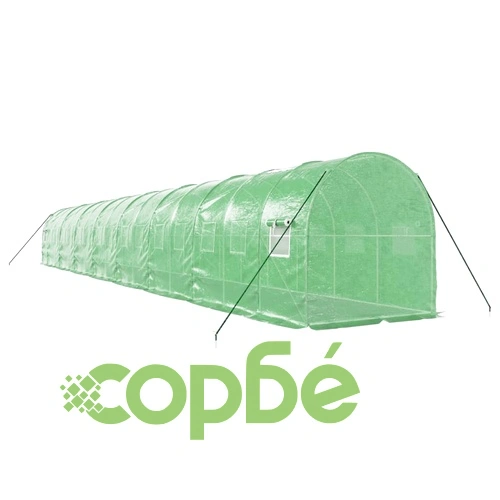Оранжерия със стоманена рамка зелена 32 м² 16x2x2 м ➤ топ цена ➤ sorbe.bg