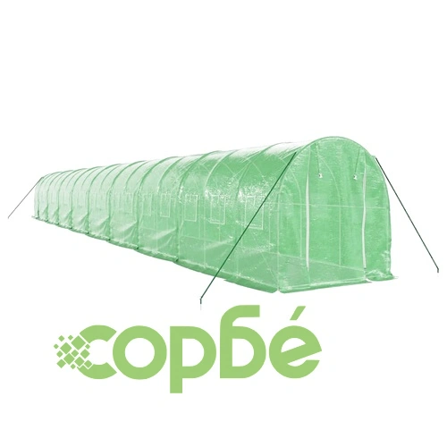 Оранжерия със стоманена рамка зелена 36 м² 18x2x2 м ➤ топ цена ➤ sorbe.bg