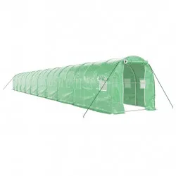 Оранжерия със стоманена рамка зелена 40 м² 20x2x2 м