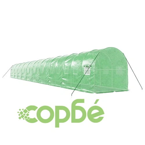 Оранжерия със стоманена рамка зелена 40 м² 20x2x2 м ➤ топ цена ➤ sorbe.bg