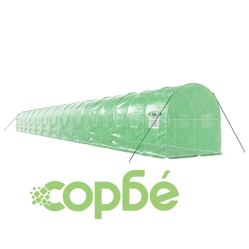 Оранжерия със стоманена рамка зелена 48 м² 24x2x2 м ➤ топ цена ➤ sorbe.bg