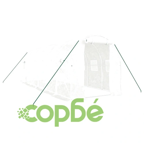 Оранжерия със стоманена рамка бяла 12 м² 6x2x2 м ➤ топ цена ➤ sorbe.bg