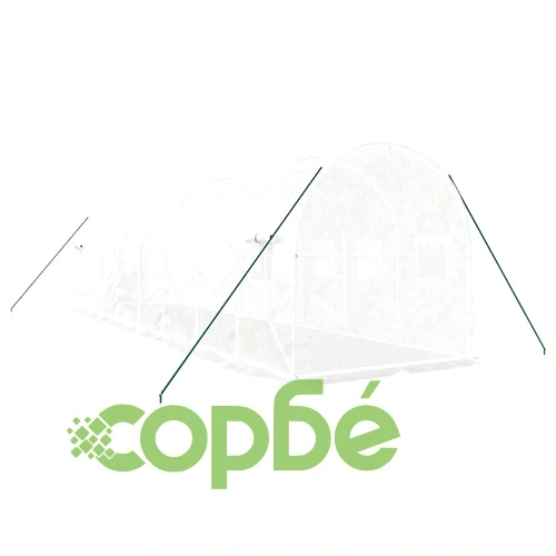 Оранжерия със стоманена рамка бяла 16 м² 8x2x2 м ➤ топ цена ➤ sorbe.bg