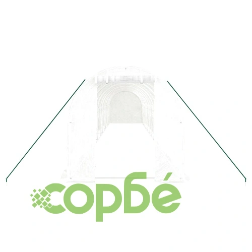 Оранжерия със стоманена рамка бяла 24 м² 12x2x2 м ➤ топ цена ➤ sorbe.bg