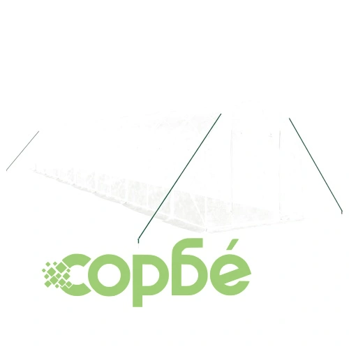 Оранжерия със стоманена рамка бяла 28 м² 14x2x2 м ➤ топ цена ➤ sorbe.bg