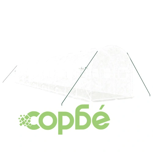 Оранжерия със стоманена рамка бяла 28 м² 14x2x2 м ➤ топ цена ➤ sorbe.bg