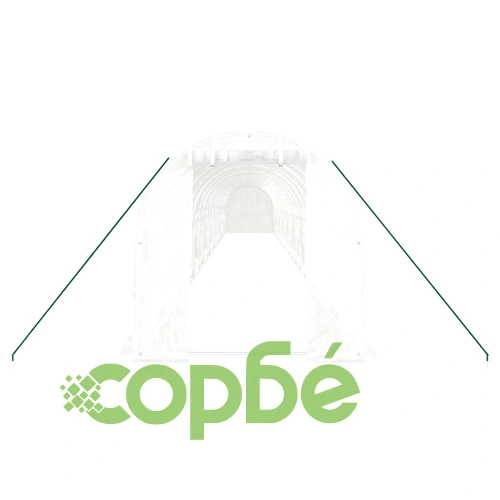 Оранжерия със стоманена рамка бяла 36 м² 18x2x2 м ➤ топ цена ➤ sorbe.bg