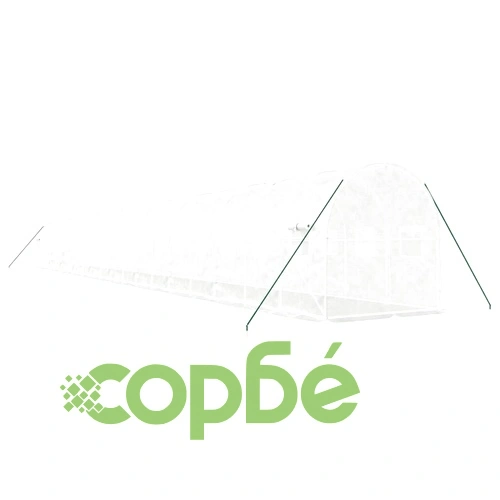 Оранжерия със стоманена рамка бяла 40 м² 20x2x2 м ➤ топ цена ➤ sorbe.bg