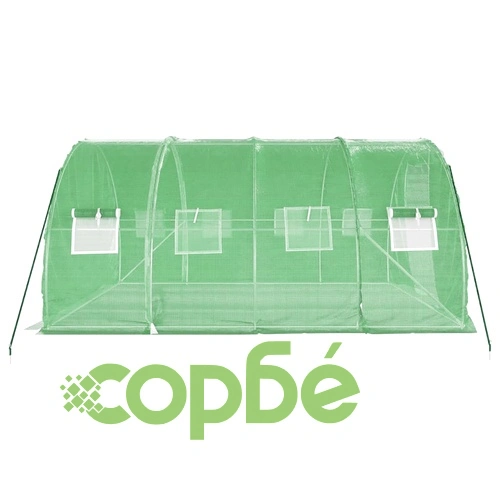 Оранжерия със стоманена рамка зелена 12 м² 4x3x2 м ➤ топ цена ➤ sorbe.bg