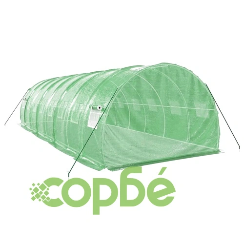 Оранжерия със стоманена рамка зелена 24 м² 8x3x2 м ➤ топ цена ➤ sorbe.bg