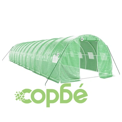 Оранжерия със стоманена рамка зелена 36 м² 12x3x2 м ➤ топ цена ➤ sorbe.bg