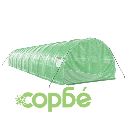 Оранжерия със стоманена рамка зелена 42 м² 14x3x2 м ➤ топ цена ➤ sorbe.bg