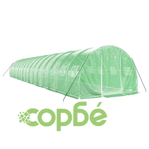 Оранжерия със стоманена рамка зелена 48 м² 16x3x2 м ➤ топ цена ➤ sorbe.bg