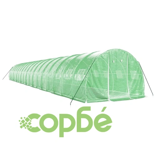 Оранжерия със стоманена рамка зелена 54 м² 18x3x2 м ➤ топ цена ➤ sorbe.bg