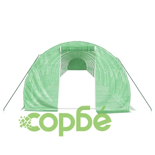 Оранжерия със стоманена рамка зелена 66 м² 22x3x2 м ➤ топ цена ➤ sorbe.bg