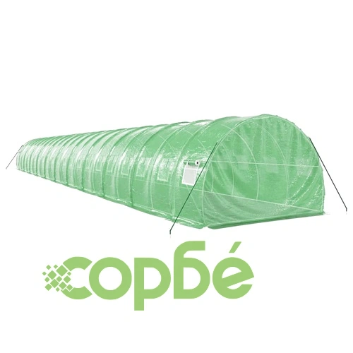 Оранжерия със стоманена рамка зелена 66 м² 22x3x2 м ➤ топ цена ➤ sorbe.bg