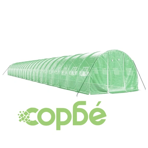 Оранжерия със стоманена рамка зелена 72 м² 24x3x2 м ➤ топ цена ➤ sorbe.bg