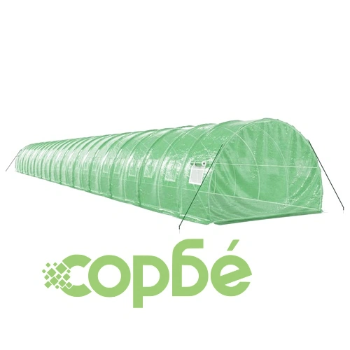 Оранжерия със стоманена рамка зелена 72 м² 24x3x2 м ➤ топ цена ➤ sorbe.bg