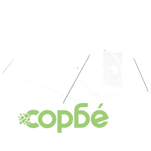Оранжерия със стоманена рамка бяла 48 м² 16x3x2 м ➤ топ цена ➤ sorbe.bg