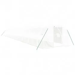 Оранжерия със стоманена рамка бяла 66 м² 22x3x2 м