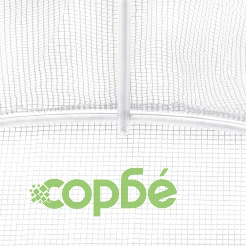 Оранжерия със стоманена рамка бяла 72 м² 24x3x2 м ➤ топ цена ➤ sorbe.bg