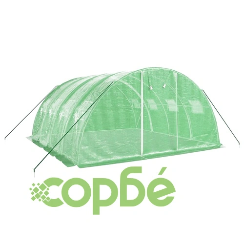 Оранжерия със стоманена рамка зелена 16 м² 4x4x2 м ➤ топ цена ➤ sorbe.bg